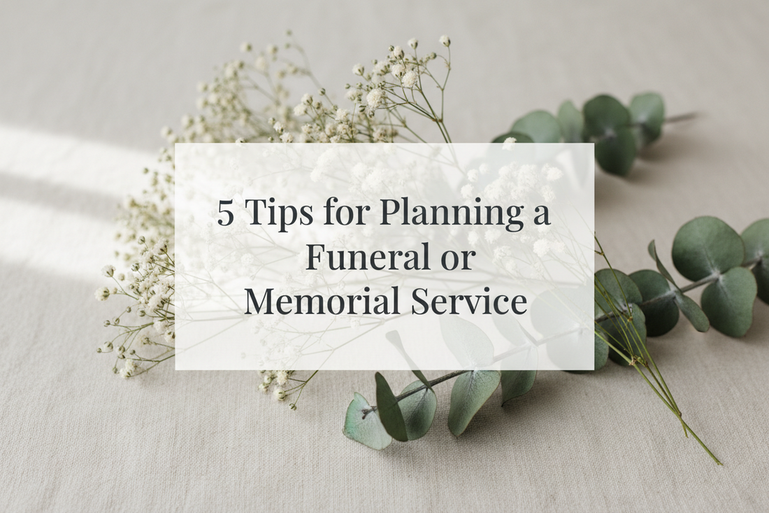5 tips for planning a funeral or memorial service — practical guide by Noted & Charmed