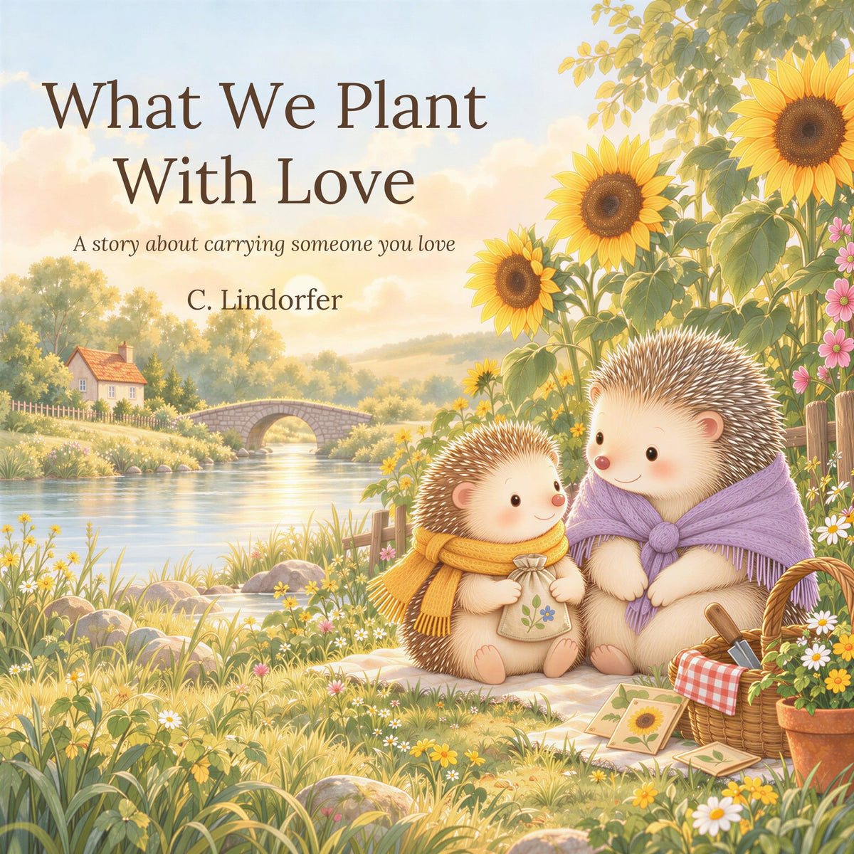 Cover of What We Plant With Love, a picture book about a young hedgehog and her grandma's sunflower seeds