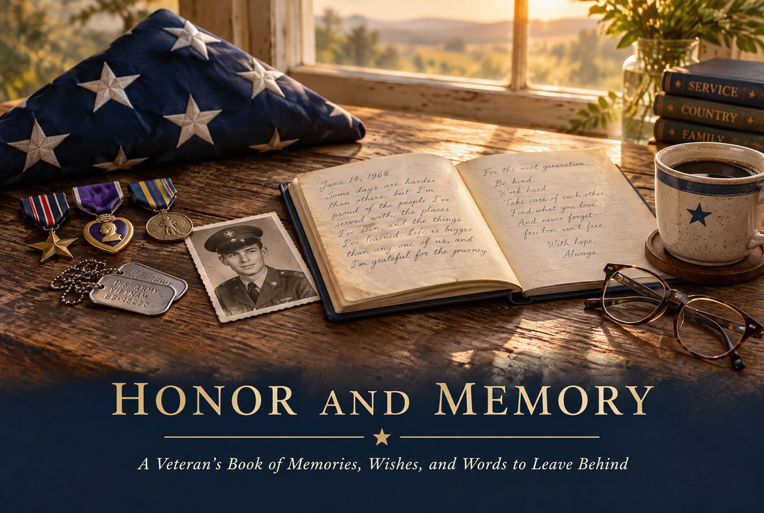 Honor and Memory: A Book for Veterans to Leave Their Story, Wishes, and Words for Family
