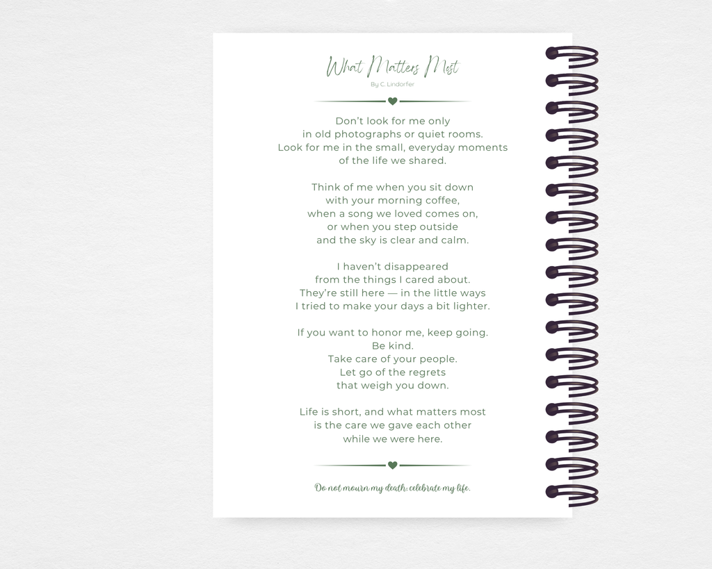 Quiet Classic Memorial Guest Book