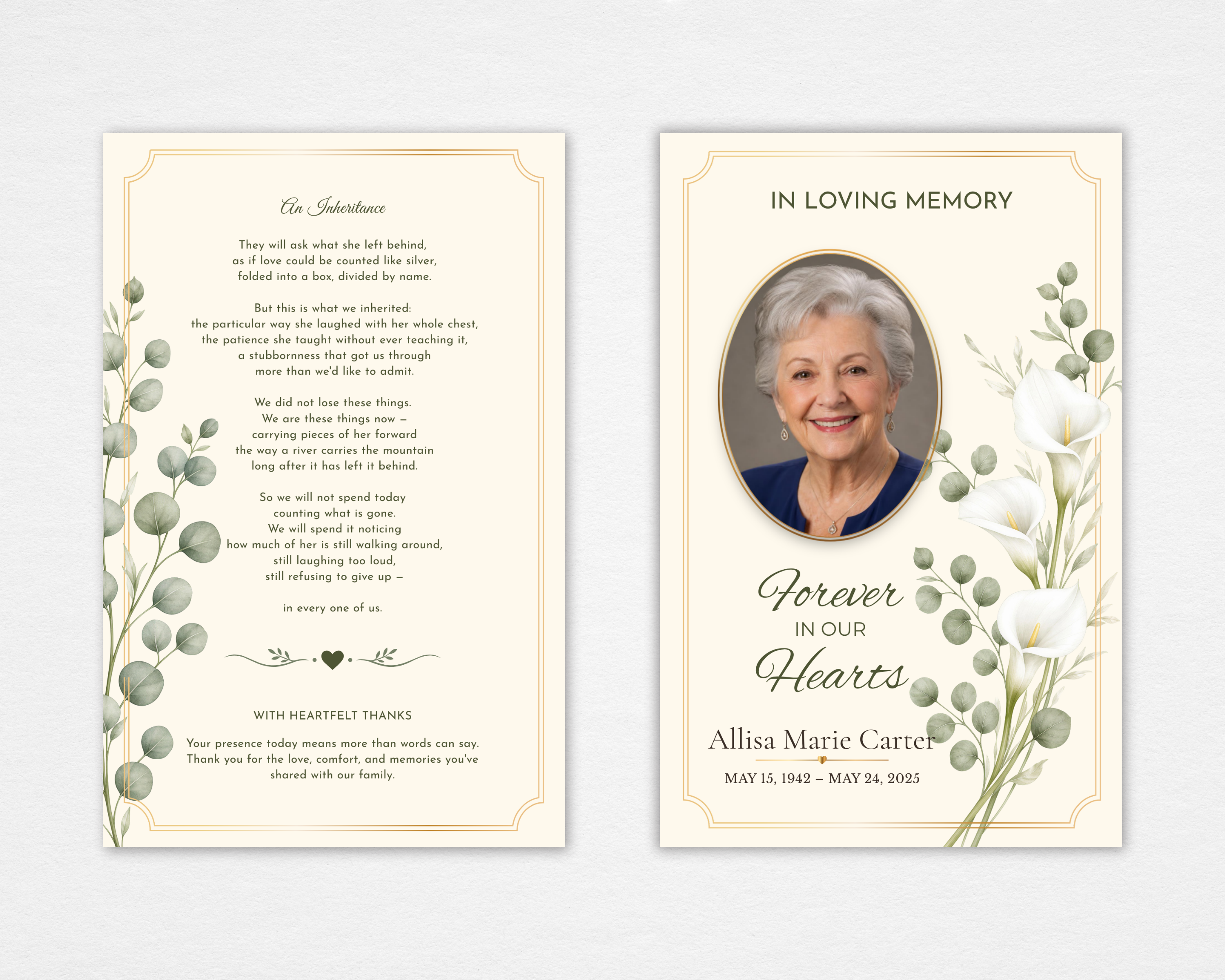 Golden Grace Funeral Program