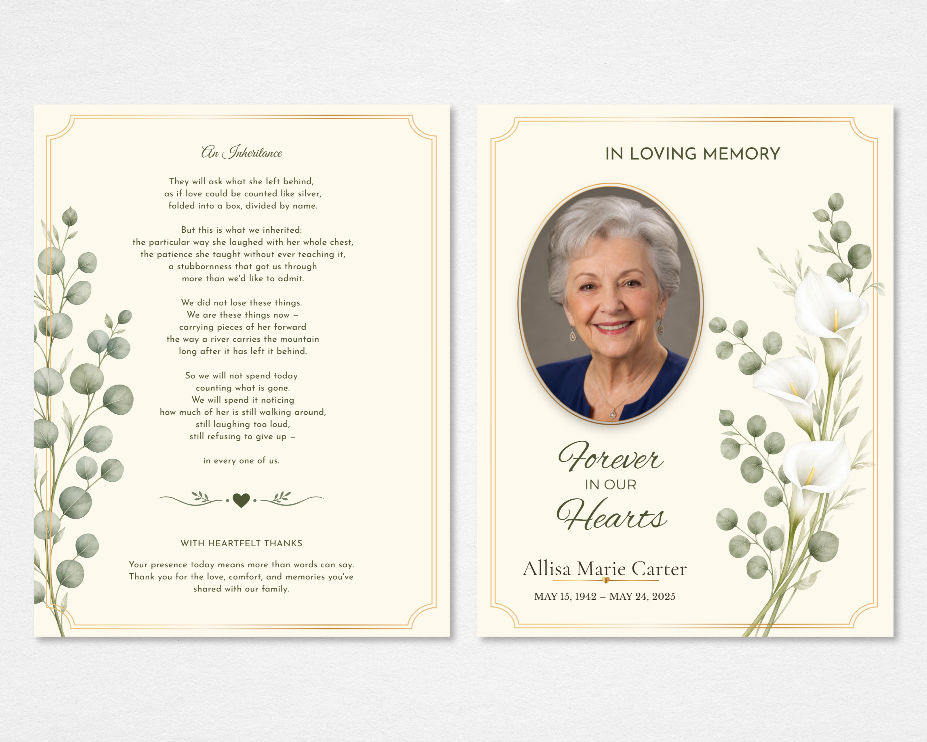 Golden Grace Funeral Program