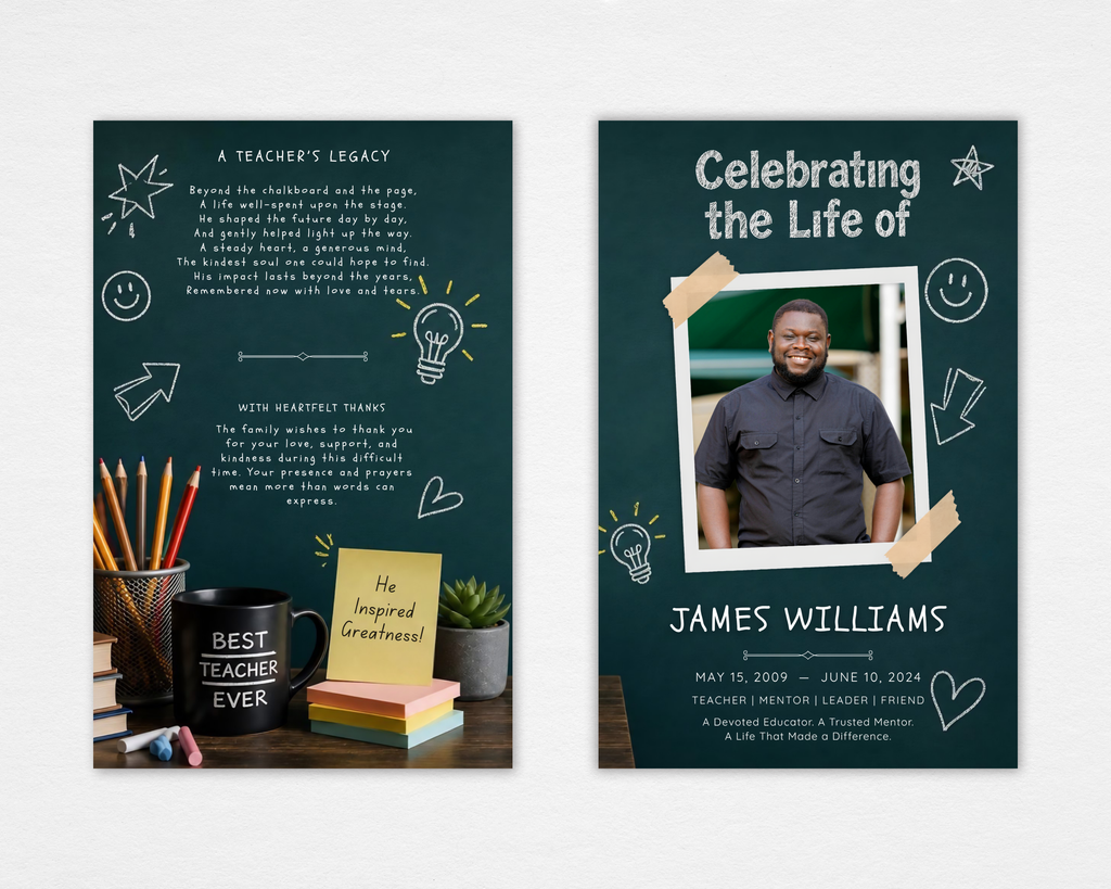 Teacher's Legacy Funeral Program