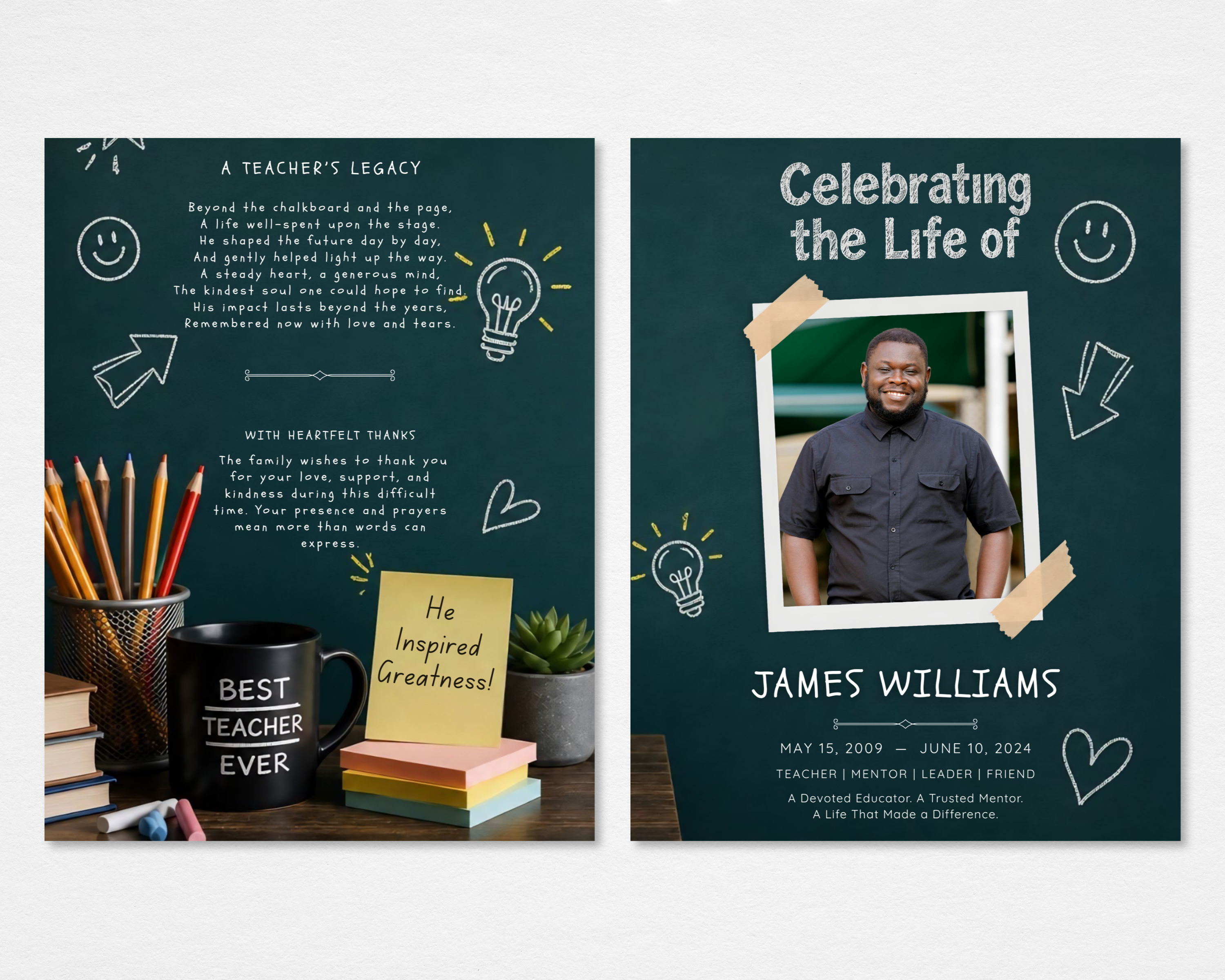 Teacher's Legacy Funeral Program