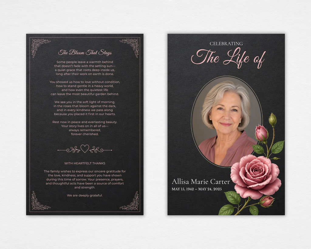 The Bloom That Stays Funeral Program