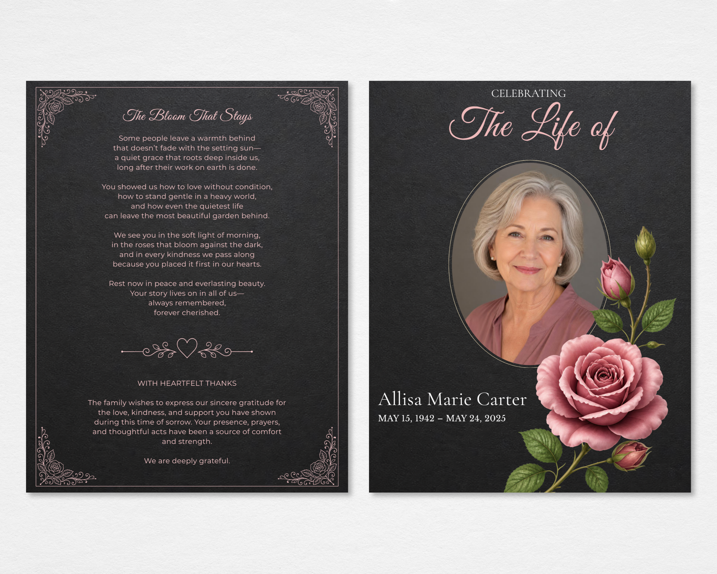The Bloom That Stays Funeral Program