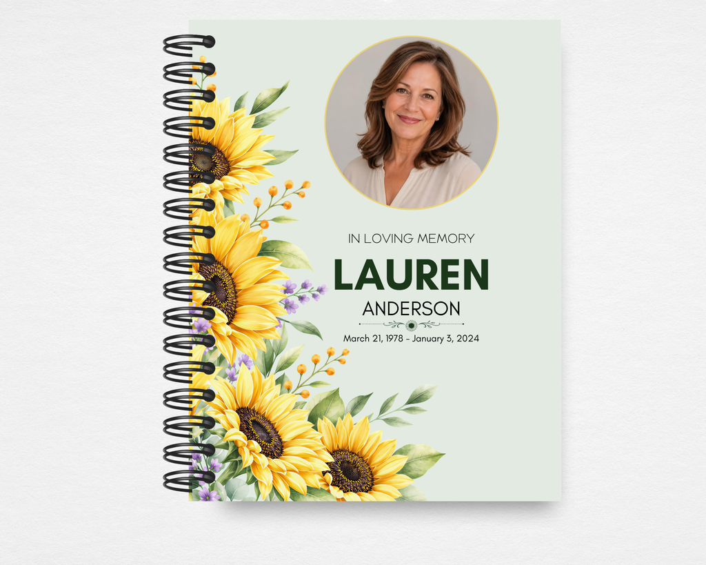 Bloom & Remembrance Memorial Guest Book Template