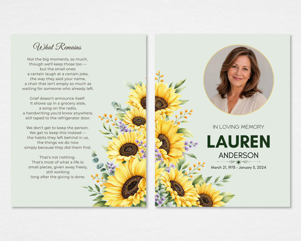 Bloom & Remembrance Funeral Program Template