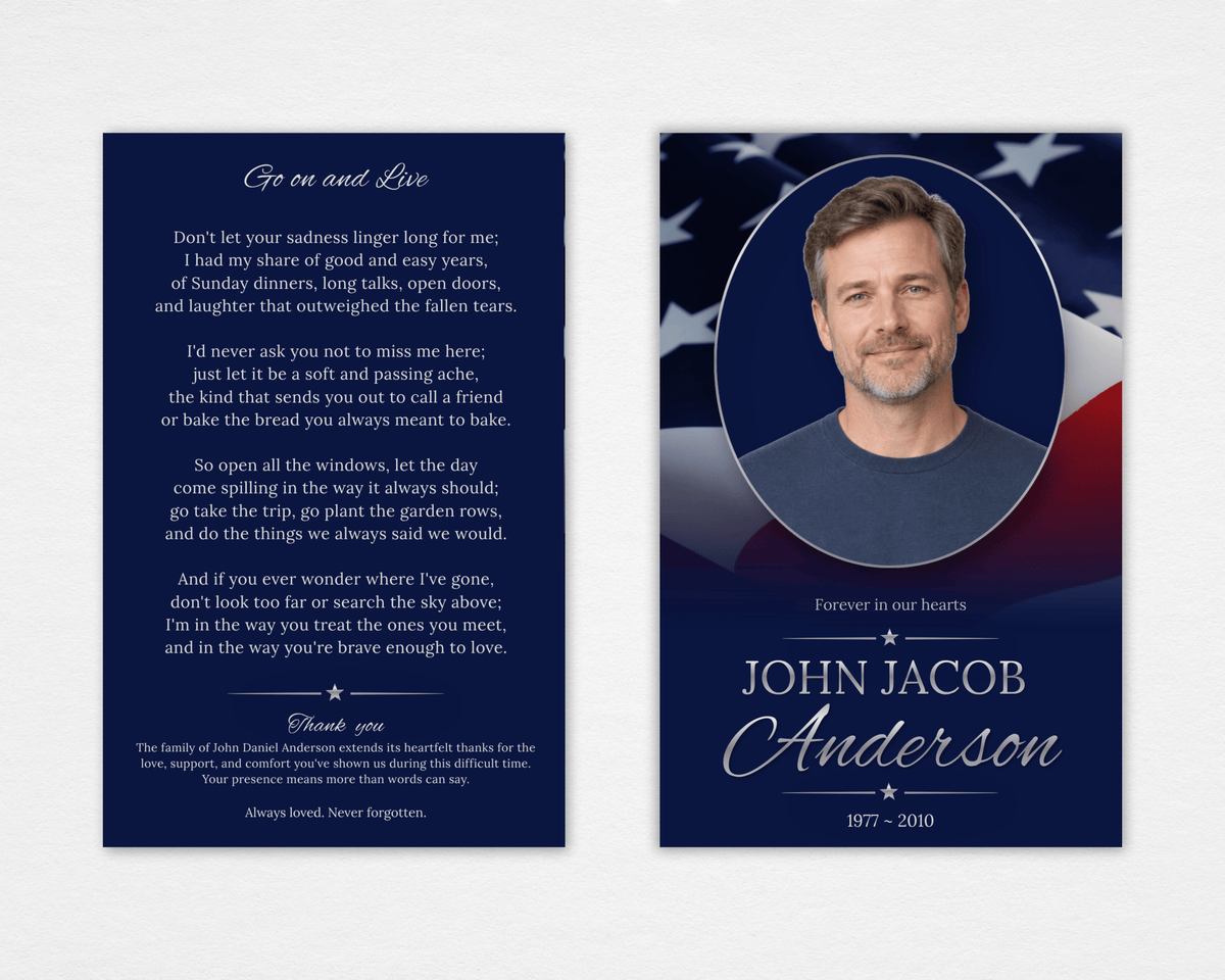 Silver Stars Funeral Program