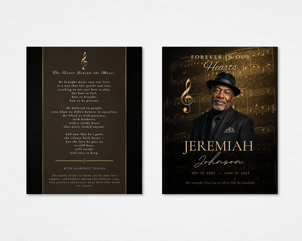 Golden Notes Funeral Program