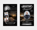 Motorcycle funeral program template front cover editable Canva design instant download