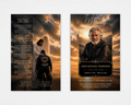 Christian biker funeral program template front cover editable Canva design instant download
