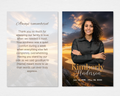 Golden Sunset Cross Memorial Thank You Card