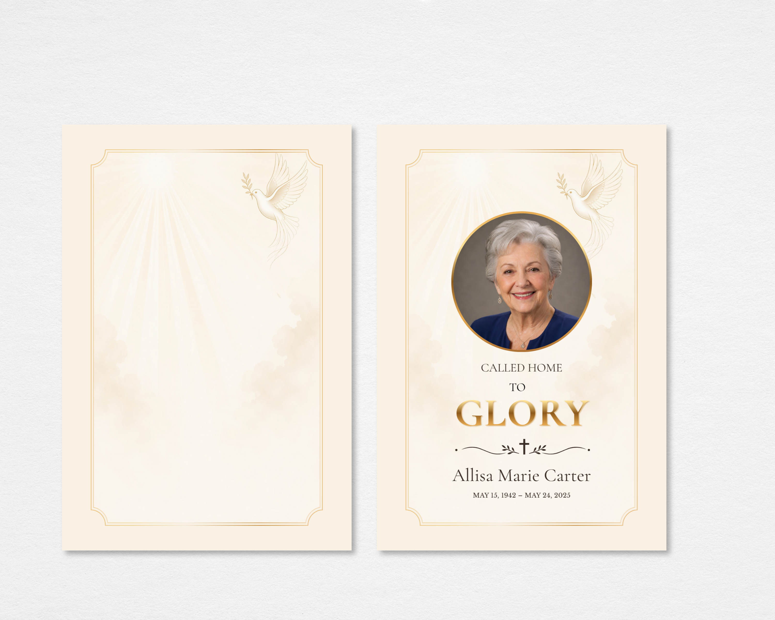 Called Home to Glory Memorial Thank You Card