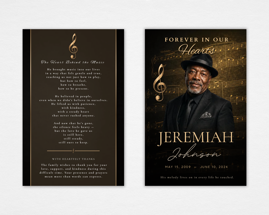 Golden Notes Funeral Program