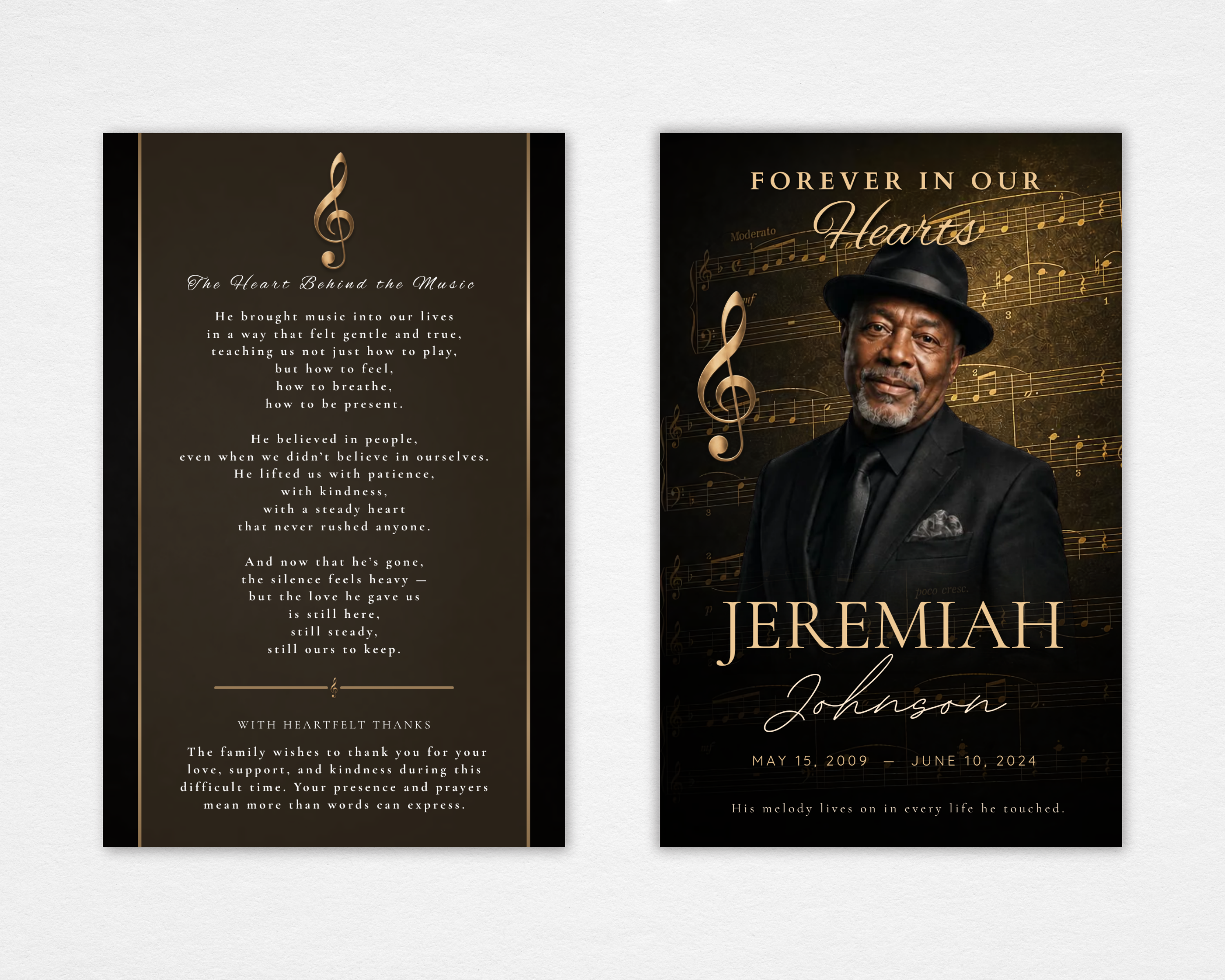 Golden Notes Funeral Program