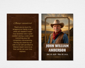 Cowboy Rides Away western cowboy memorial thank you card — Canva editable template