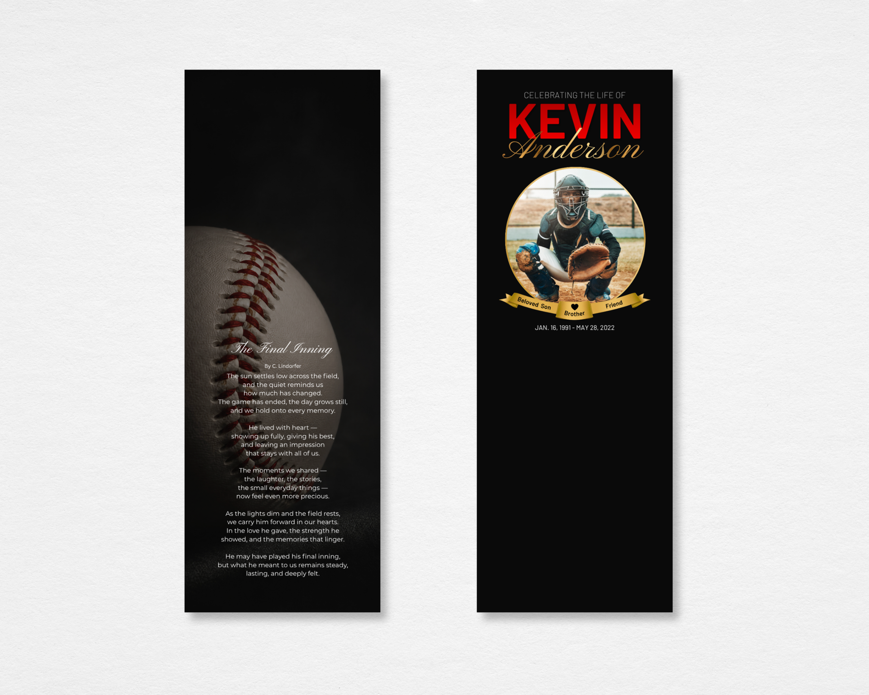 Final Inning Memorial Bookmark
