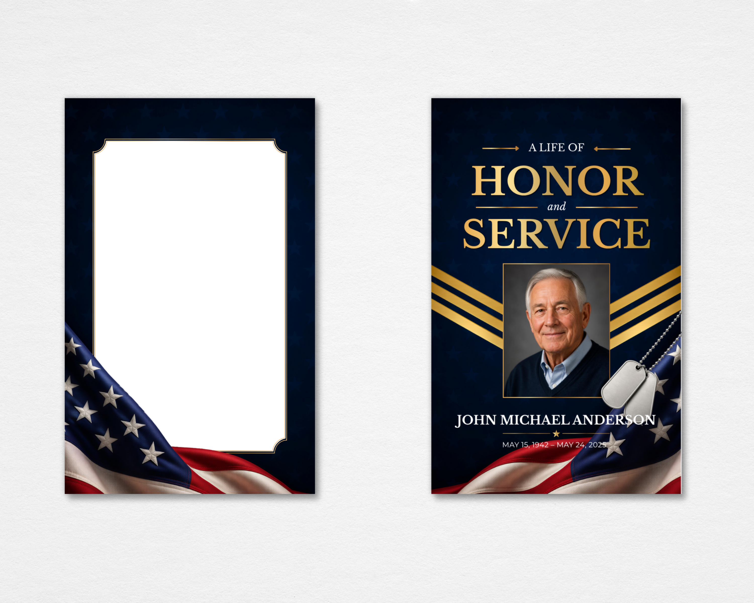 Honor and Service Memorial Prayer Card