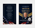 Honor and Service standard funeral program template — Canva editable instant download