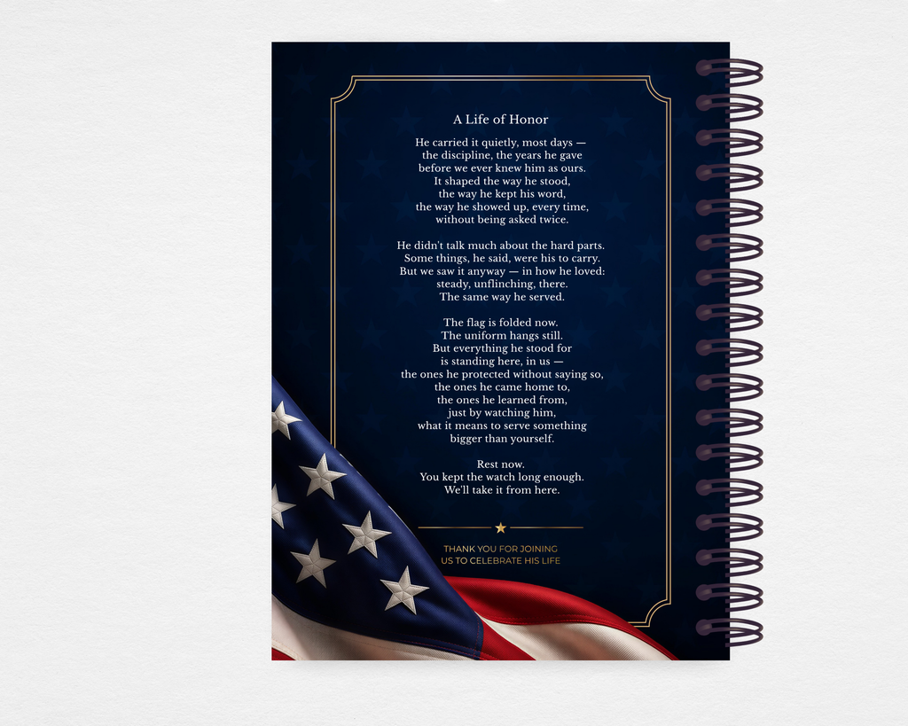 Honor and Service Memorial Guest Book