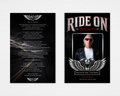 Ride On Brother biker motorcycle memorial funeral program template — Canva editable instant download