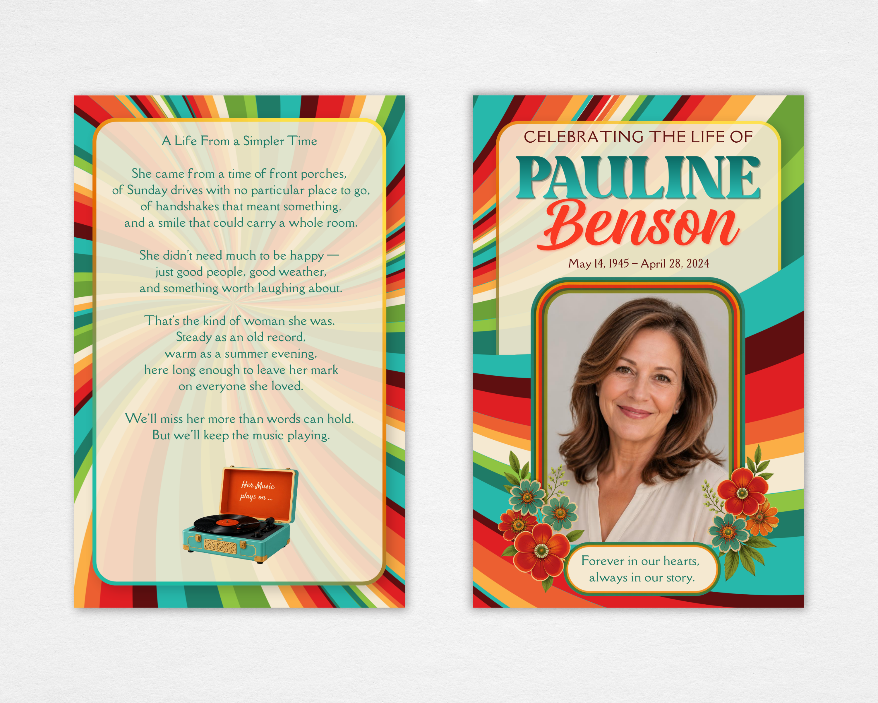 Her Music Plays On — Funeral Program Template