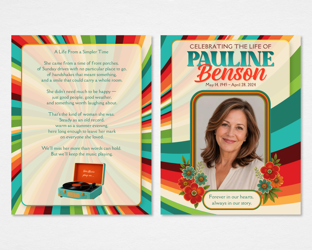 Her Music Plays On — Funeral Program Template