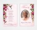 Fuchsia & Hummingbird Funeral Program