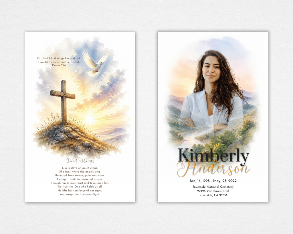 Quiet Wings Funeral Program