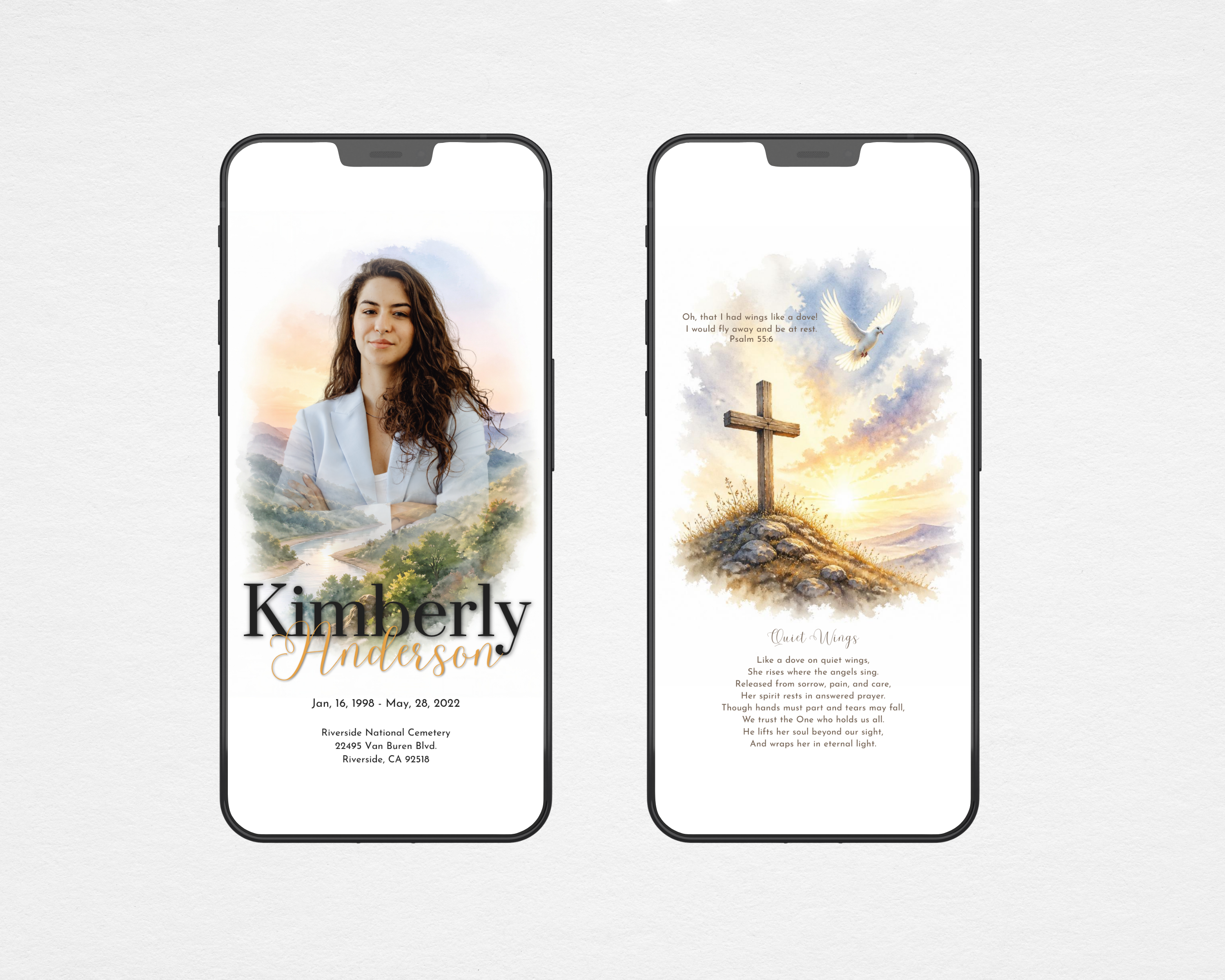 Quiet Wings Funeral Program