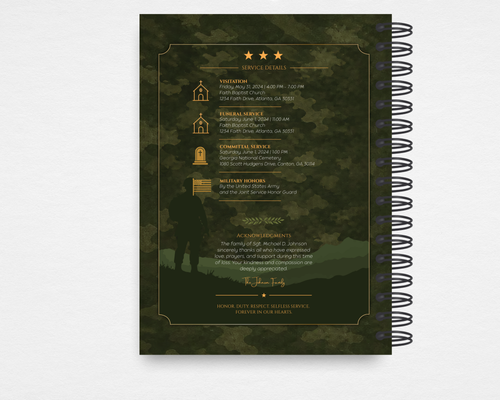 Duty & Honor Memorial Guest Book