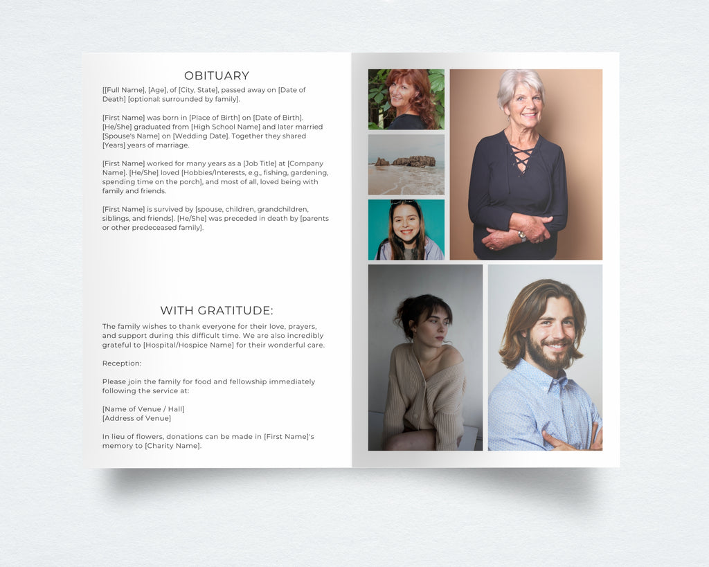 Golden Harvest Funeral Program Template