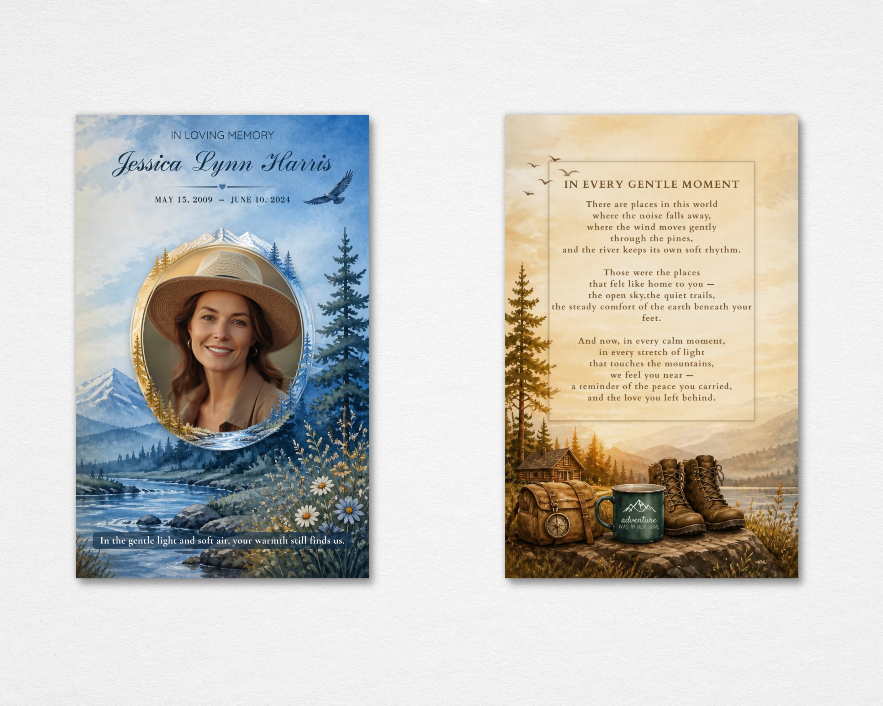 Rustic Nature Memorial Prayer Card