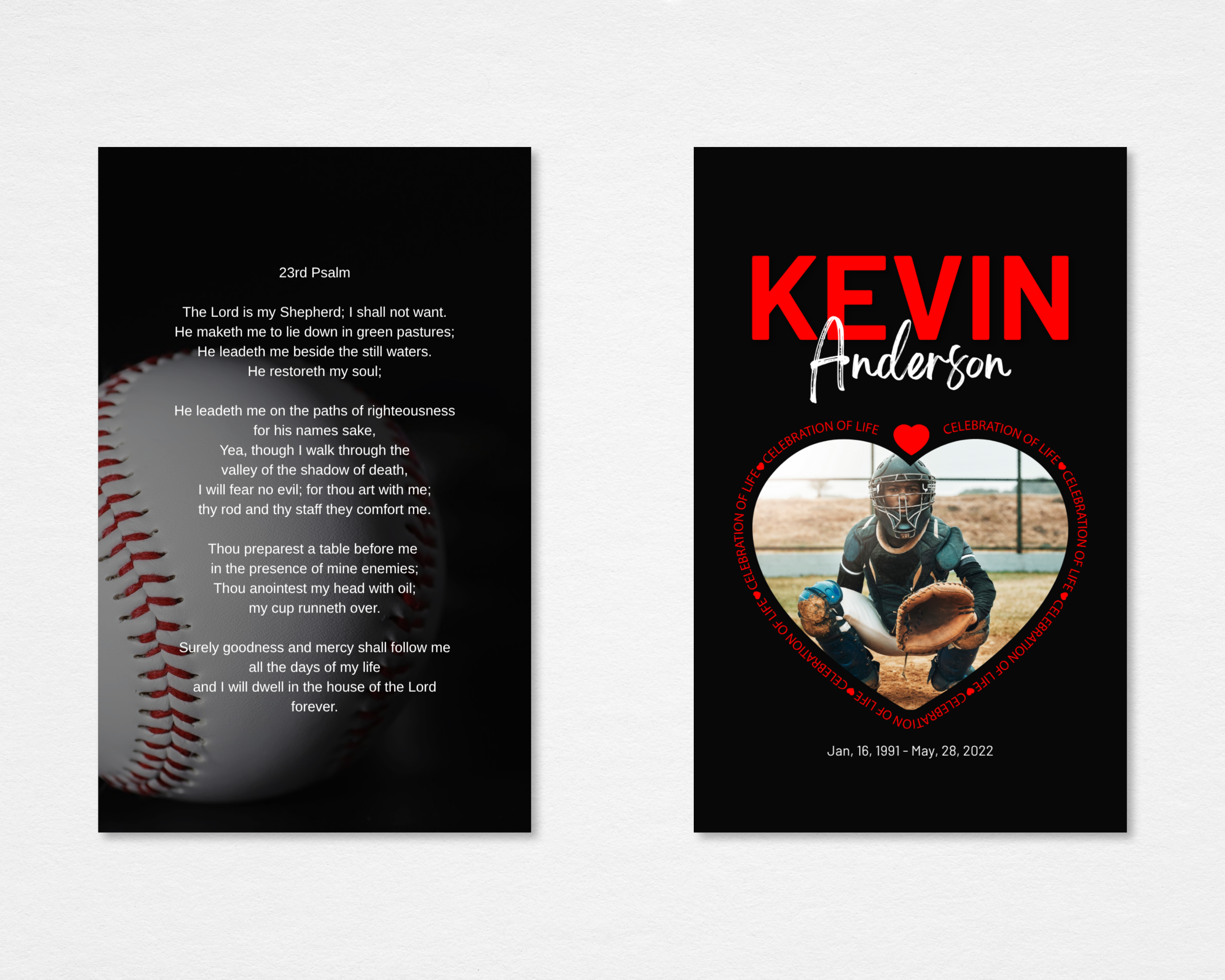 Heart of the Game Memorial Prayer Card