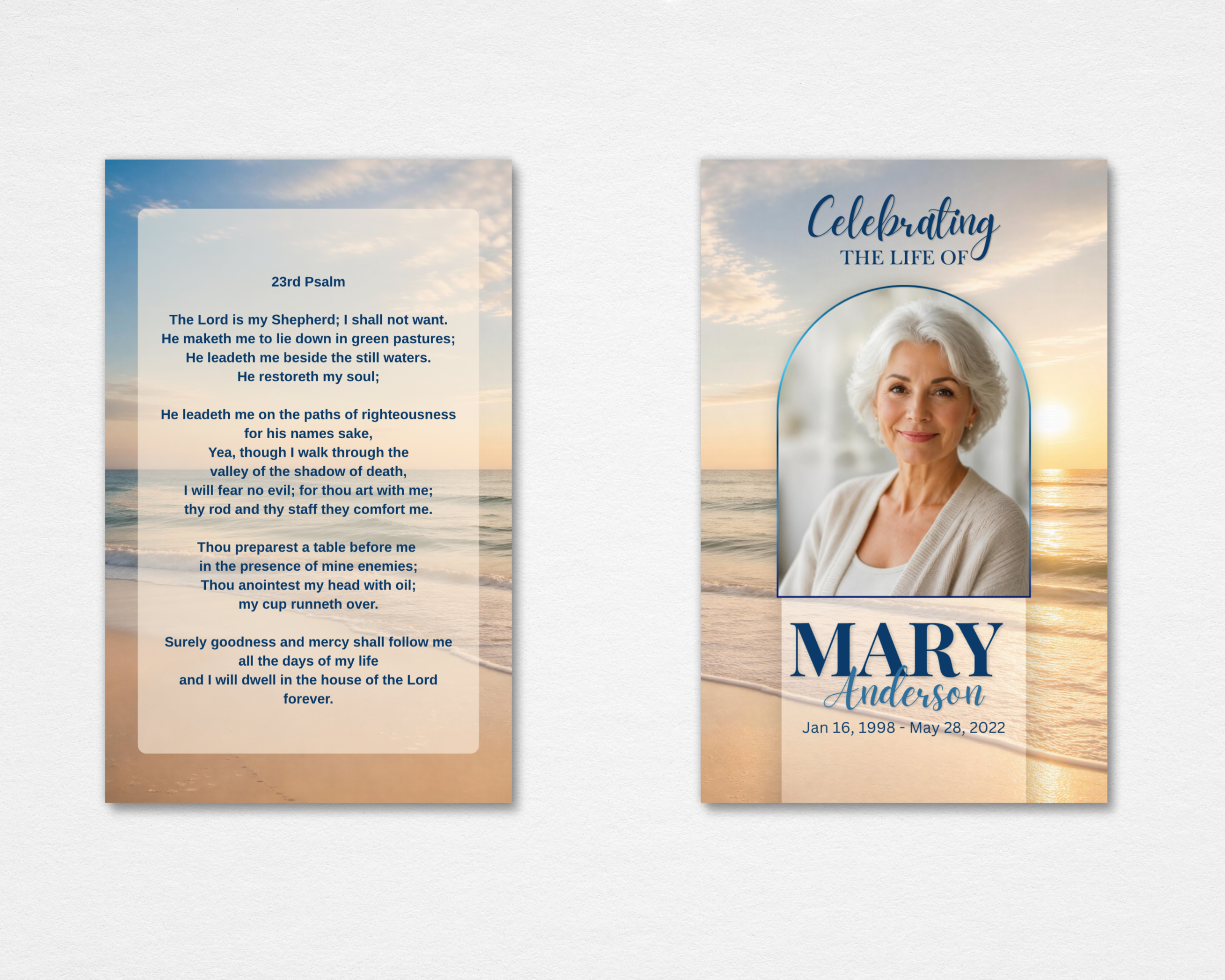 Golden Tide Memorial Prayer Card