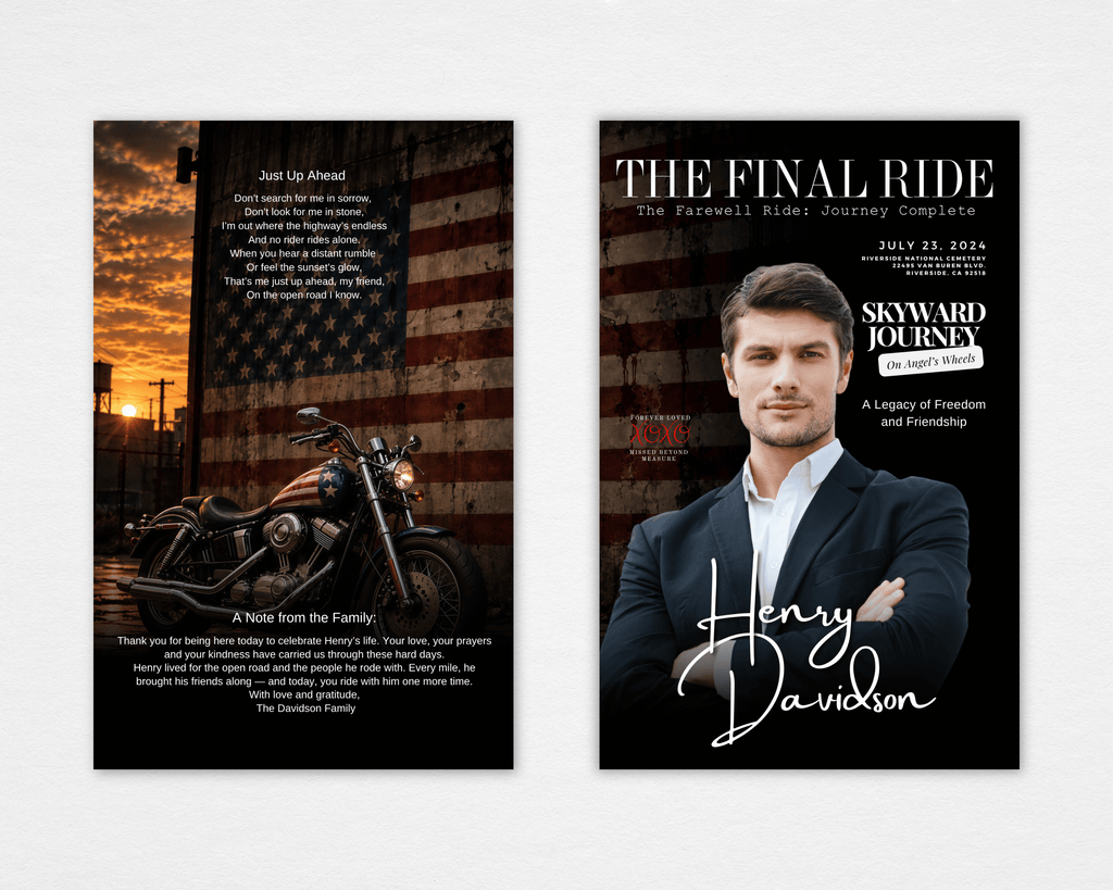 Patriotic Motorcycle Funeral Program
