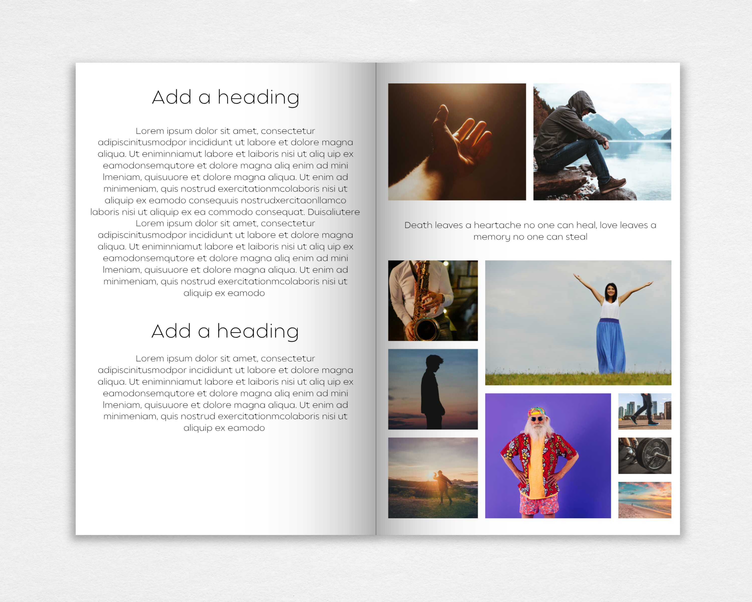 Customizable tribute pages of editable funeral program template instant download
