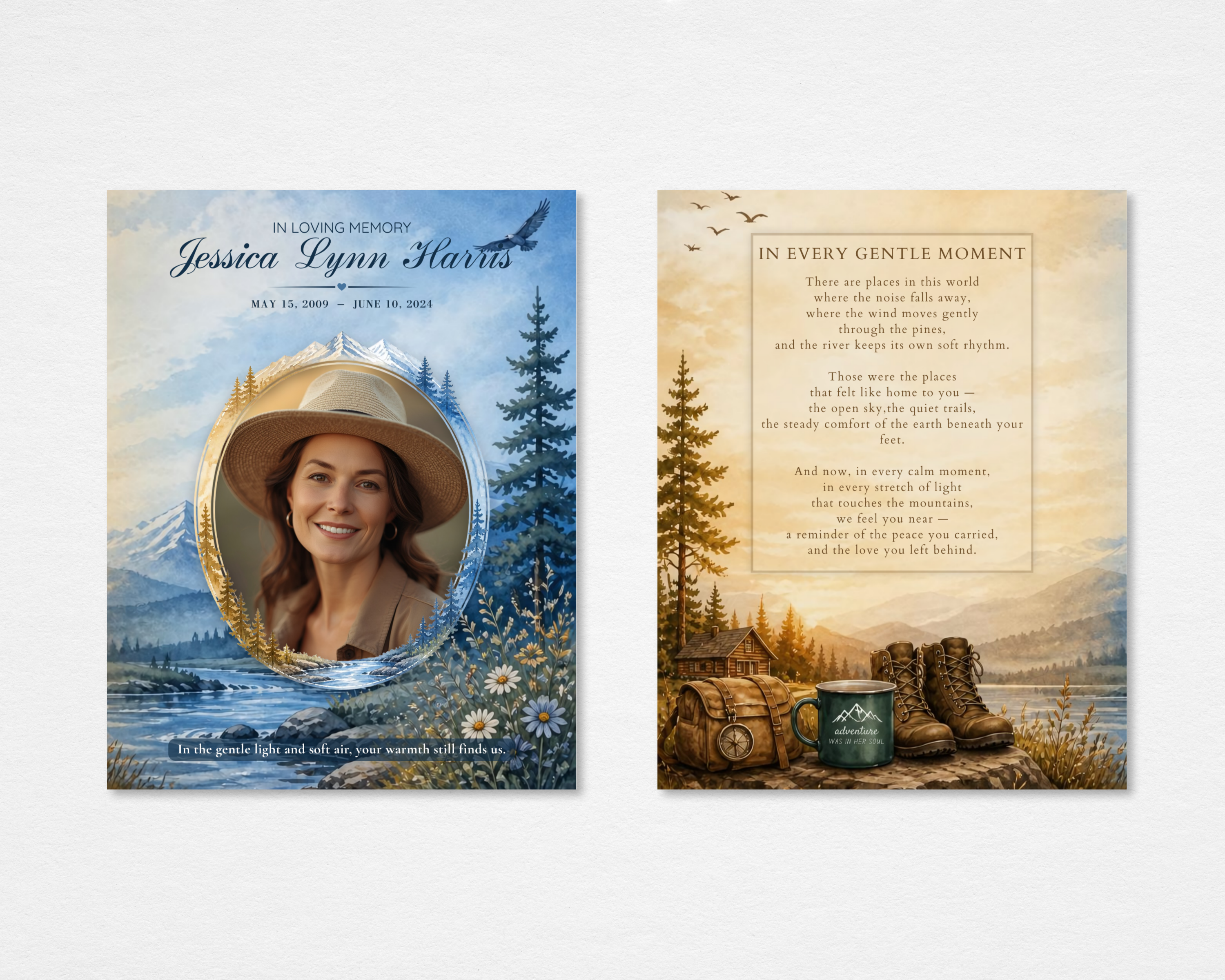 Rustic Nature Funeral Program