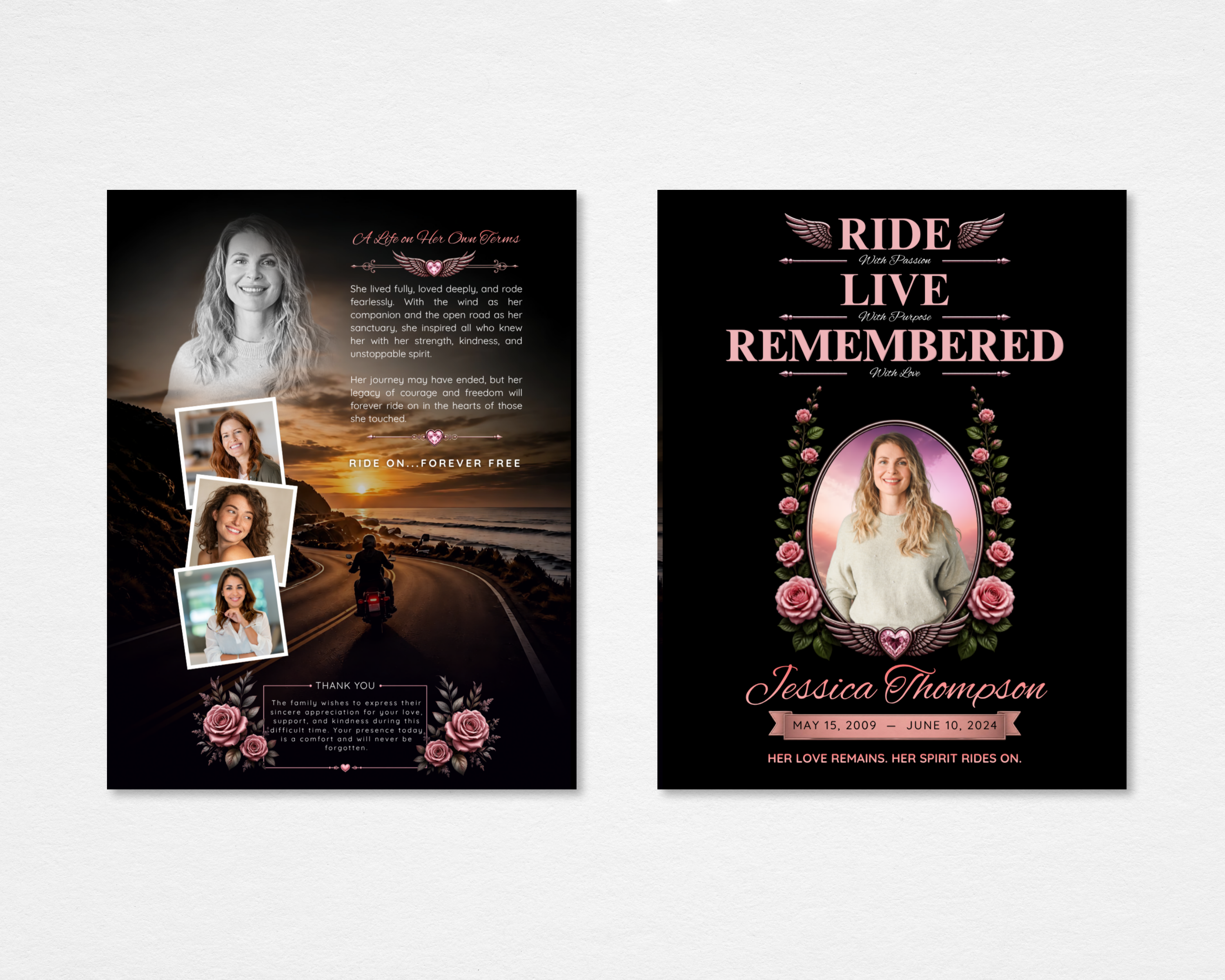 Wild Rose Funeral Program