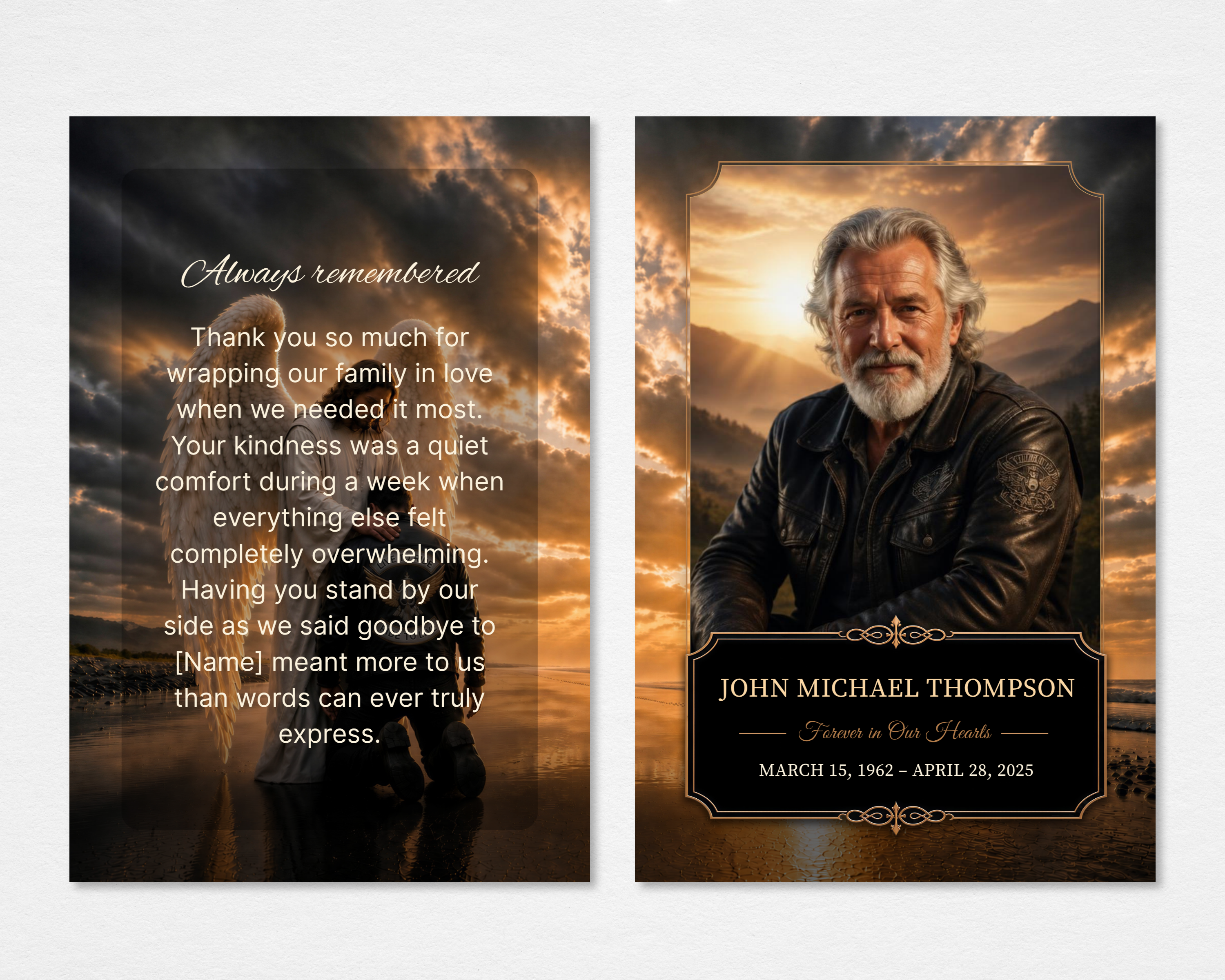 Ride Home Memorial Thank You Card