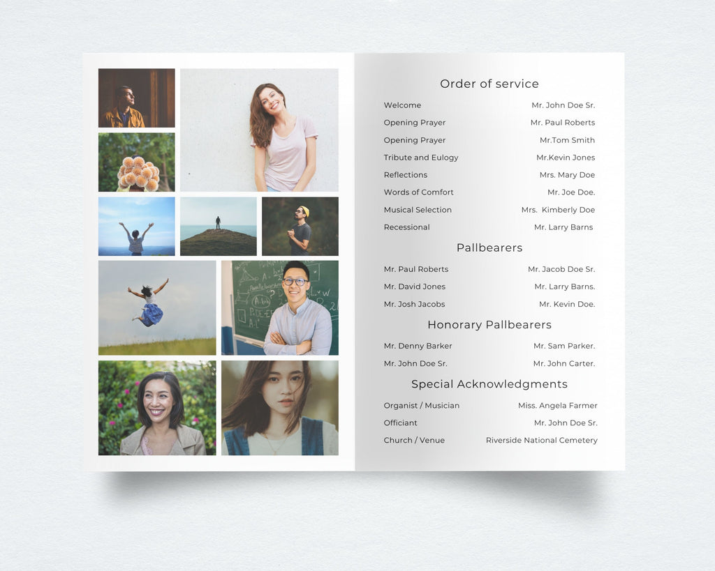 Golden Harvest Funeral Program Template