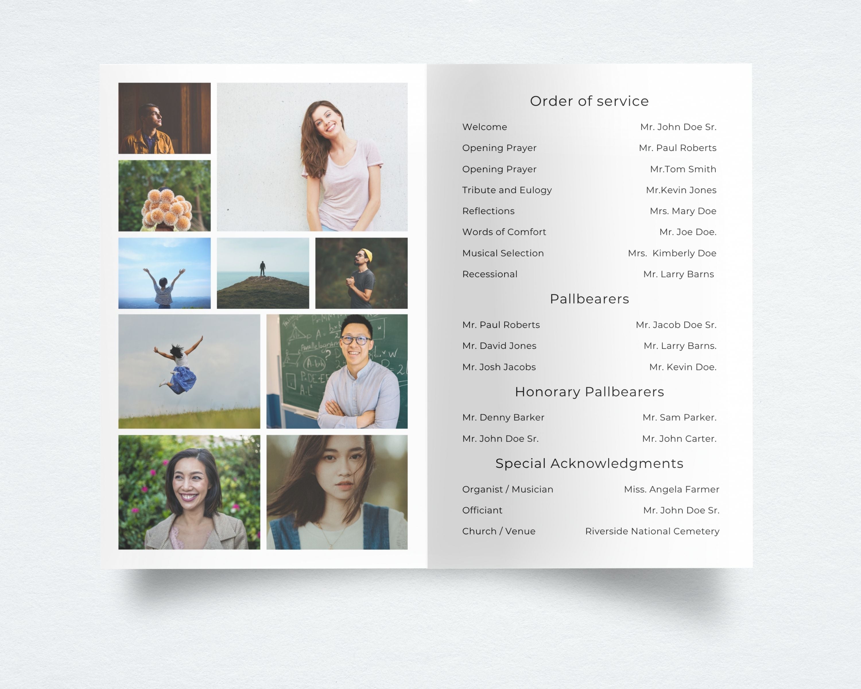 The Bloom That Stays Funeral Program — White Rose