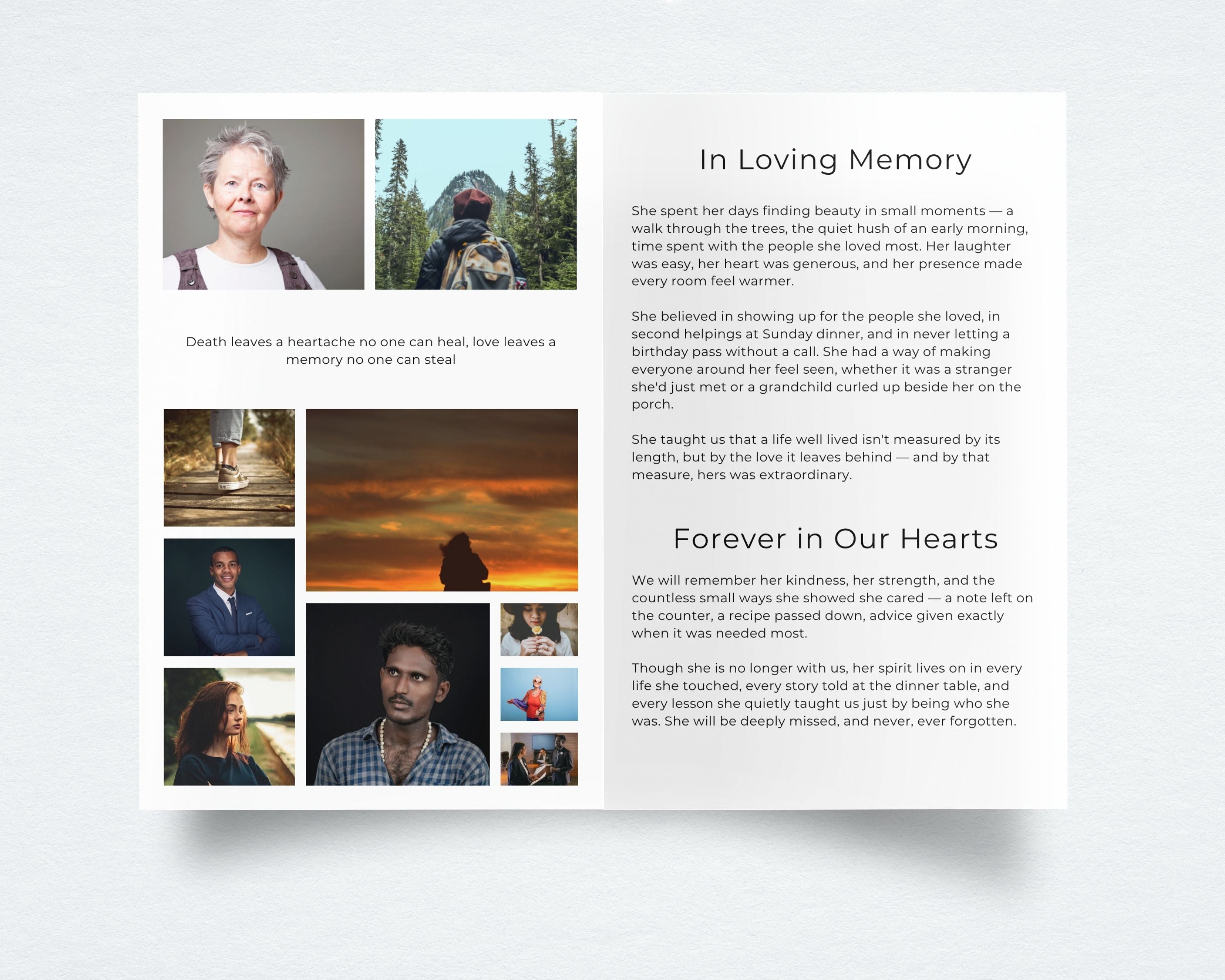 The Bloom That Stays Funeral Program — White Rose