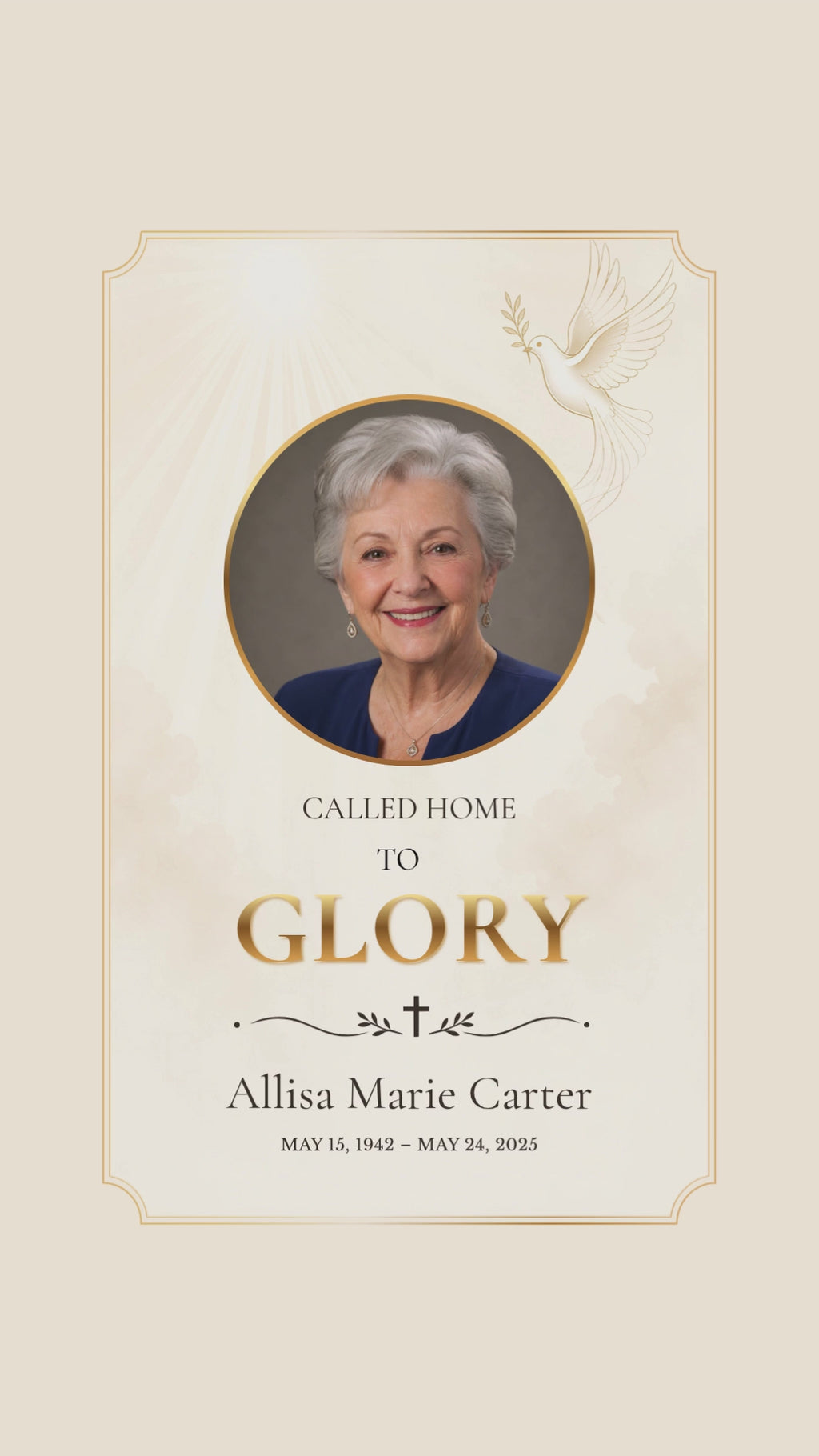 Called Home to Glory Funeral Program