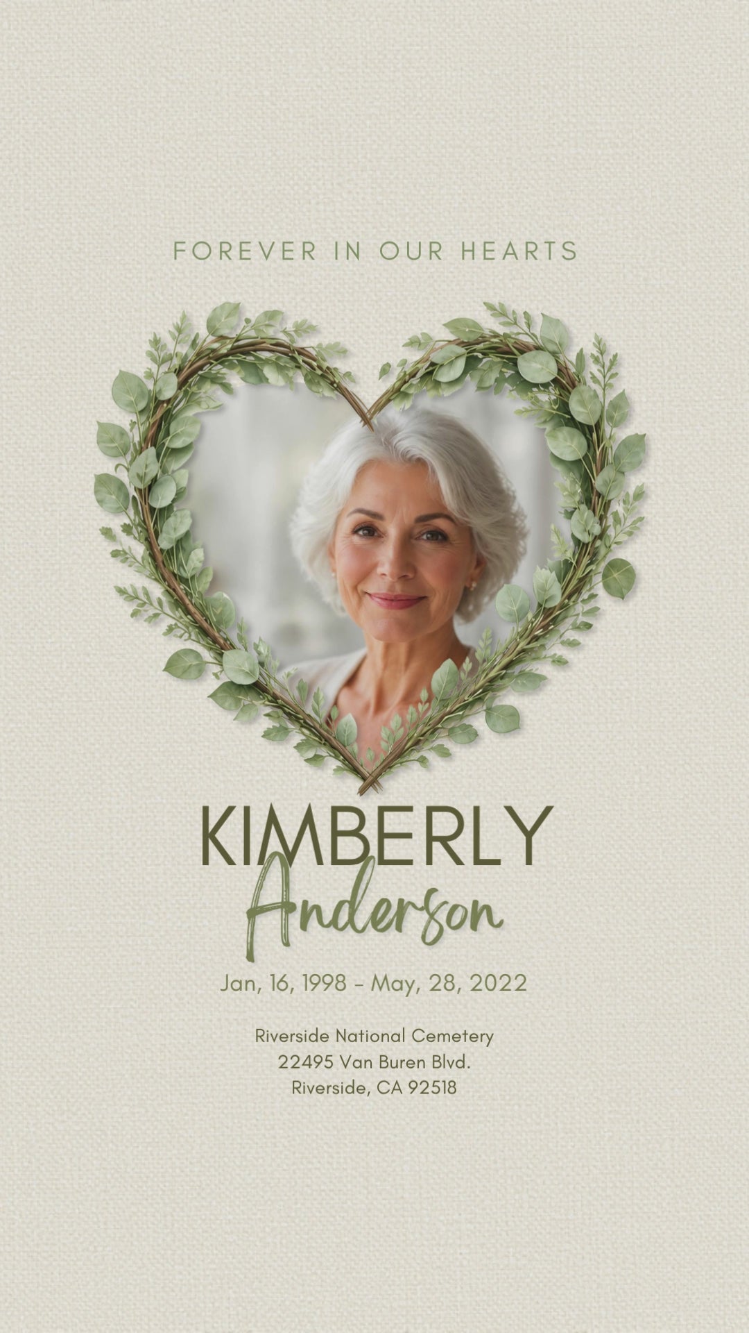 Botanical Heart Funeral Program