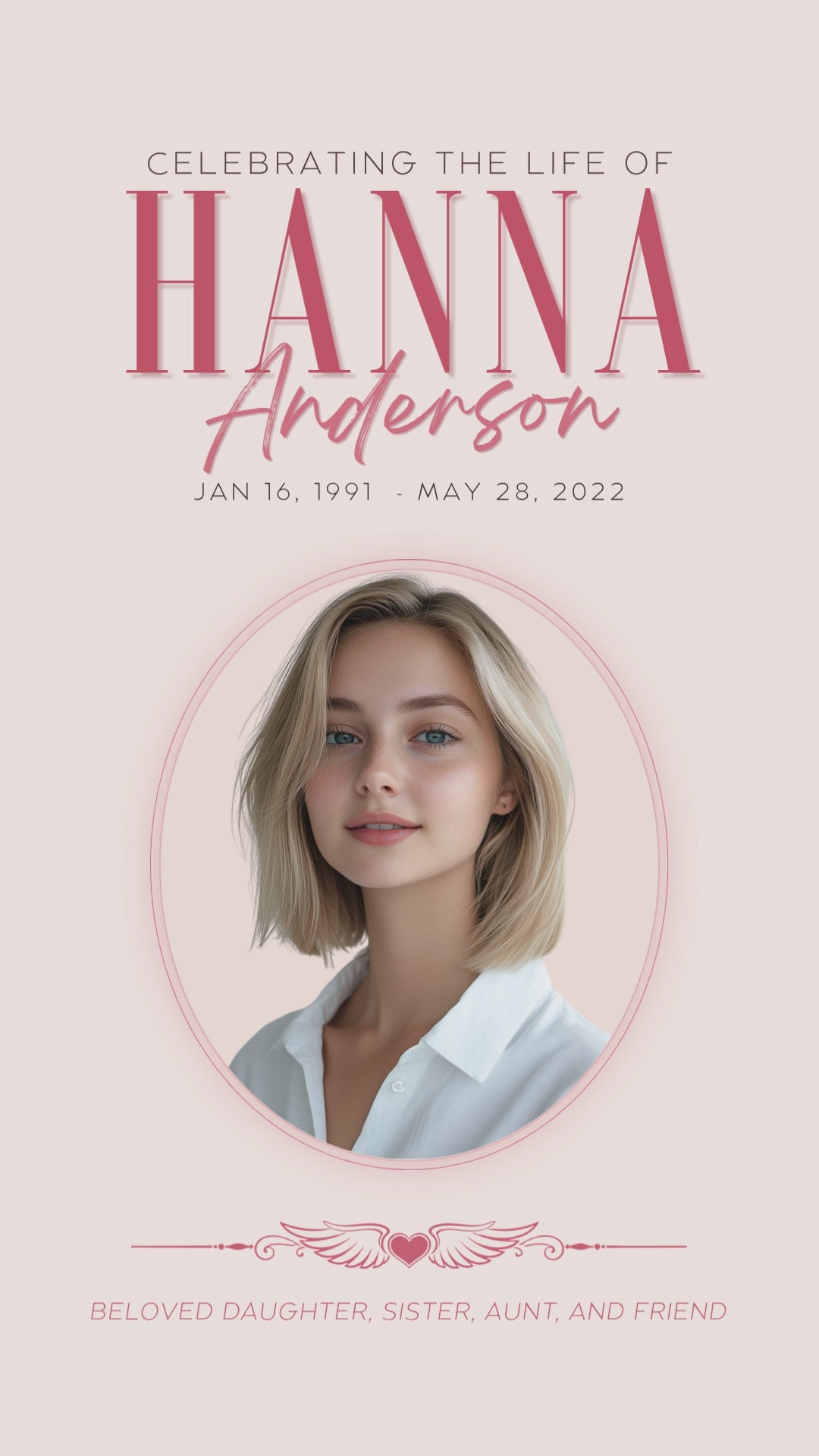 Cherry Blossom Fox digital memorial funeral program — Canva editable instant download video preview