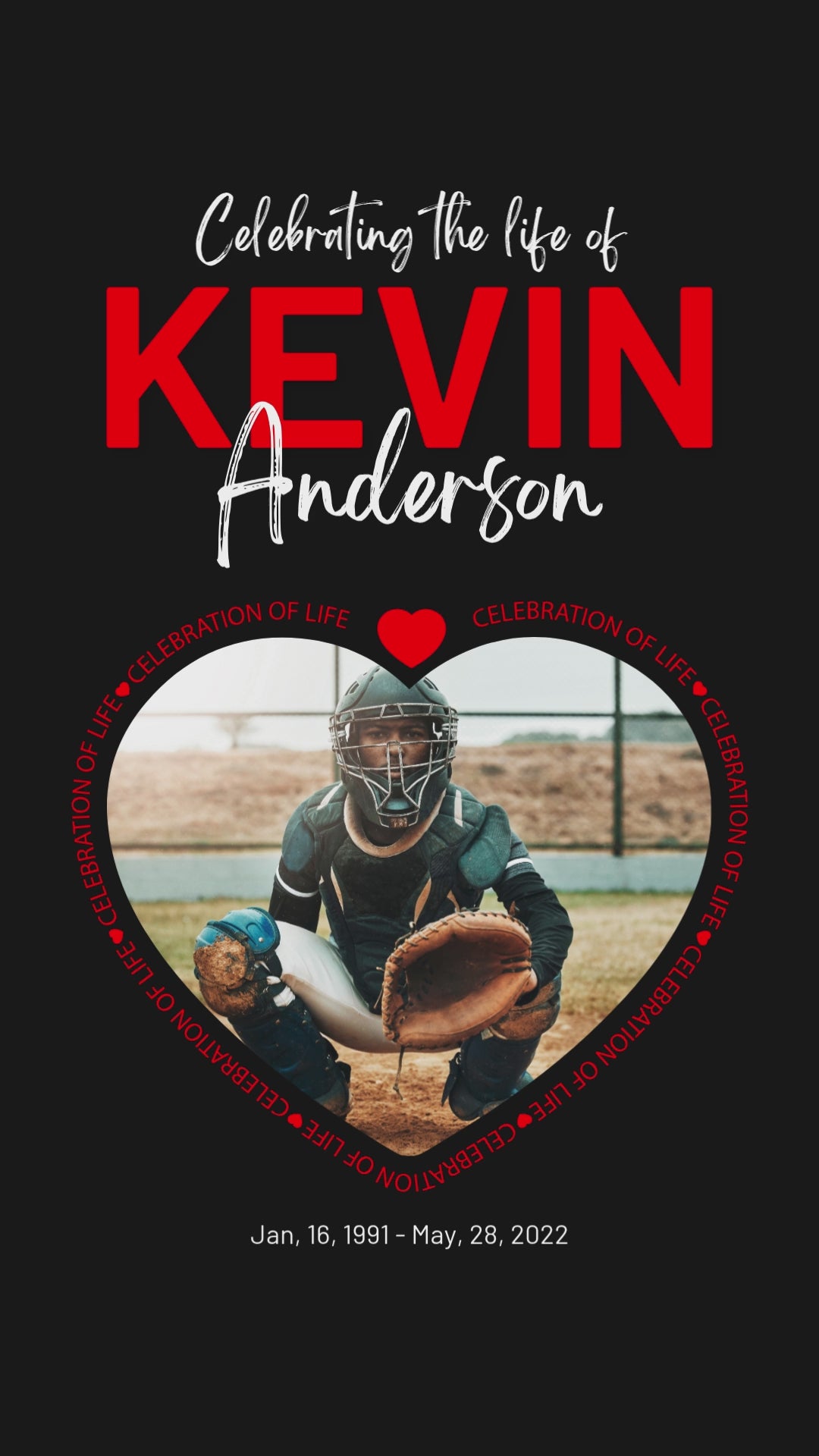 Heart of the Game Funeral Program