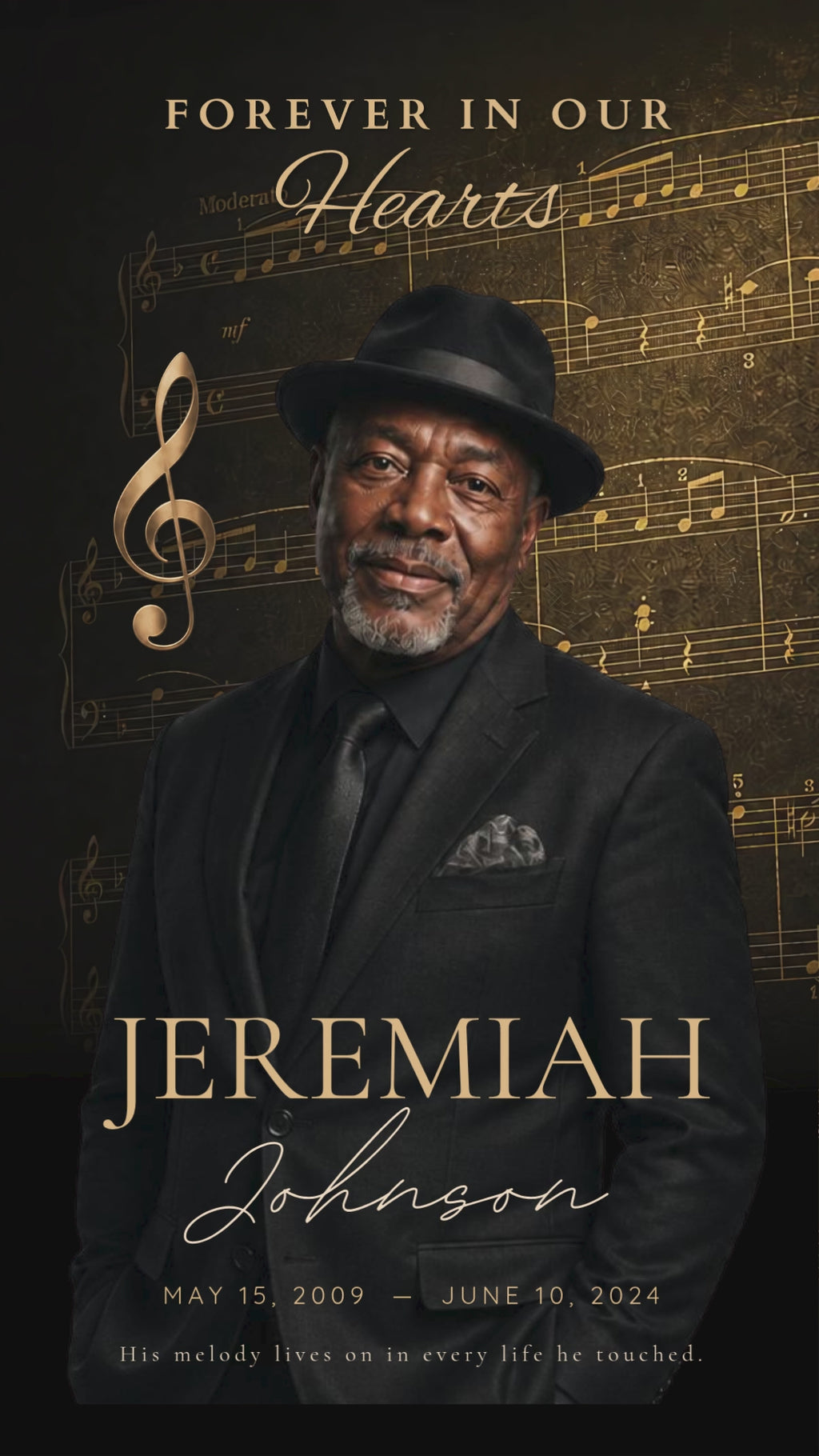 Golden Notes Funeral Program