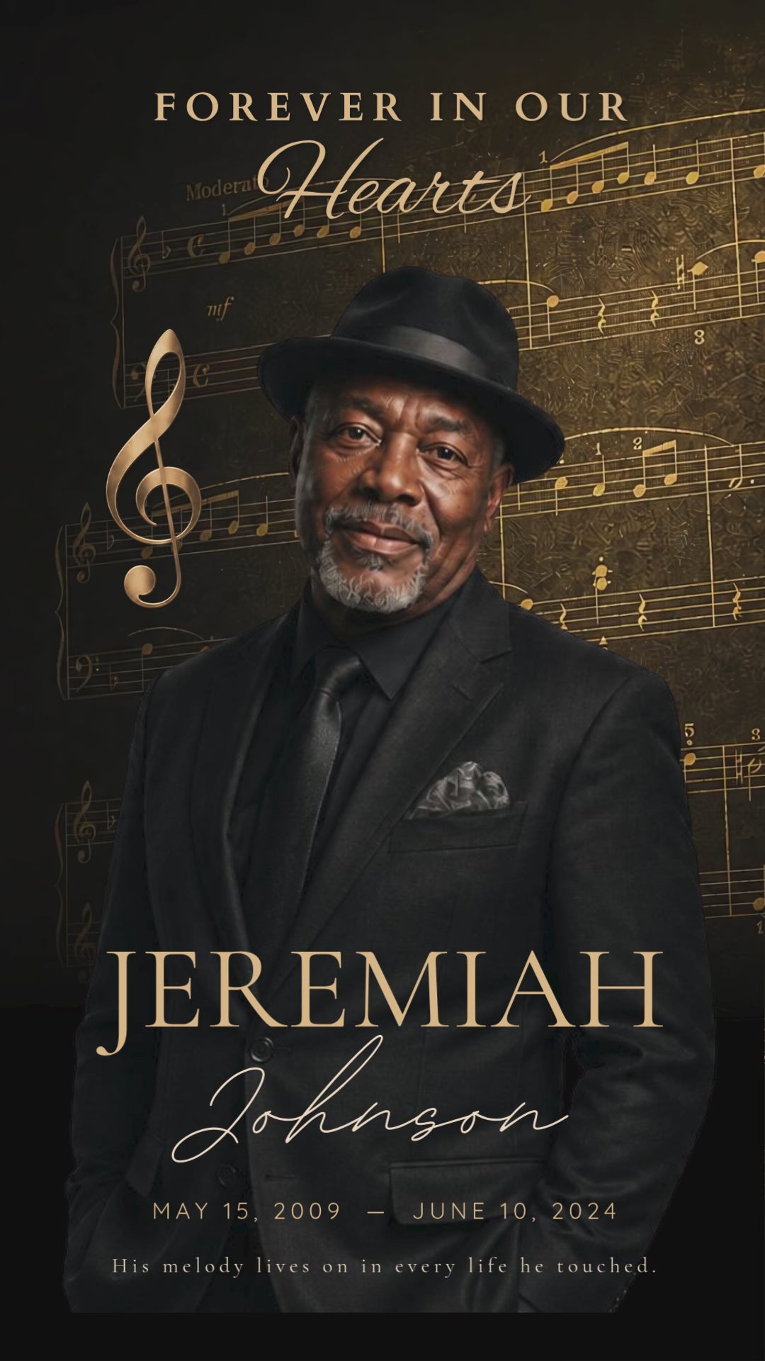 Golden Notes Funeral Program